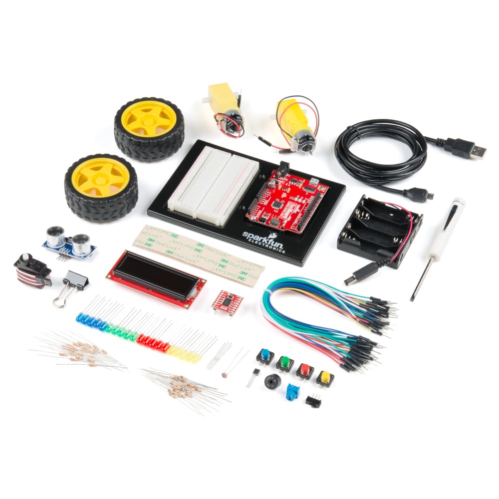 SparkFun Inventor's Kit v4.1.2 - SIK RedBoard Qwiic with White Solderless Board, Carrying Case, 16x2 LCD & Motor Driver - Perfect for STEM Education, Robotics Projects & DIY Electronics