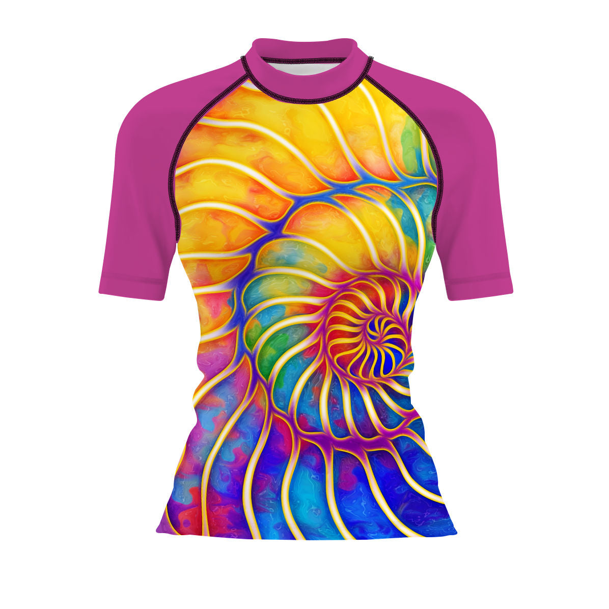 Women's UPF50+ Short Sleeve Surf Rash Guard - Sun Protection Swim Shirt for Beach, Swimming & Water Sports
