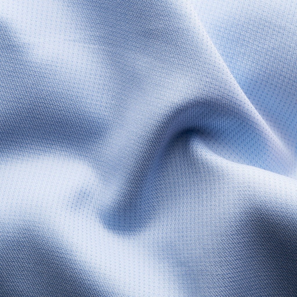 ETON Men's Pin Dot Signature Twill Dress Shirt - Single Cuff Contemporary Fit in Mid Blue | Perfect for Business Meetings & Formal Occasions