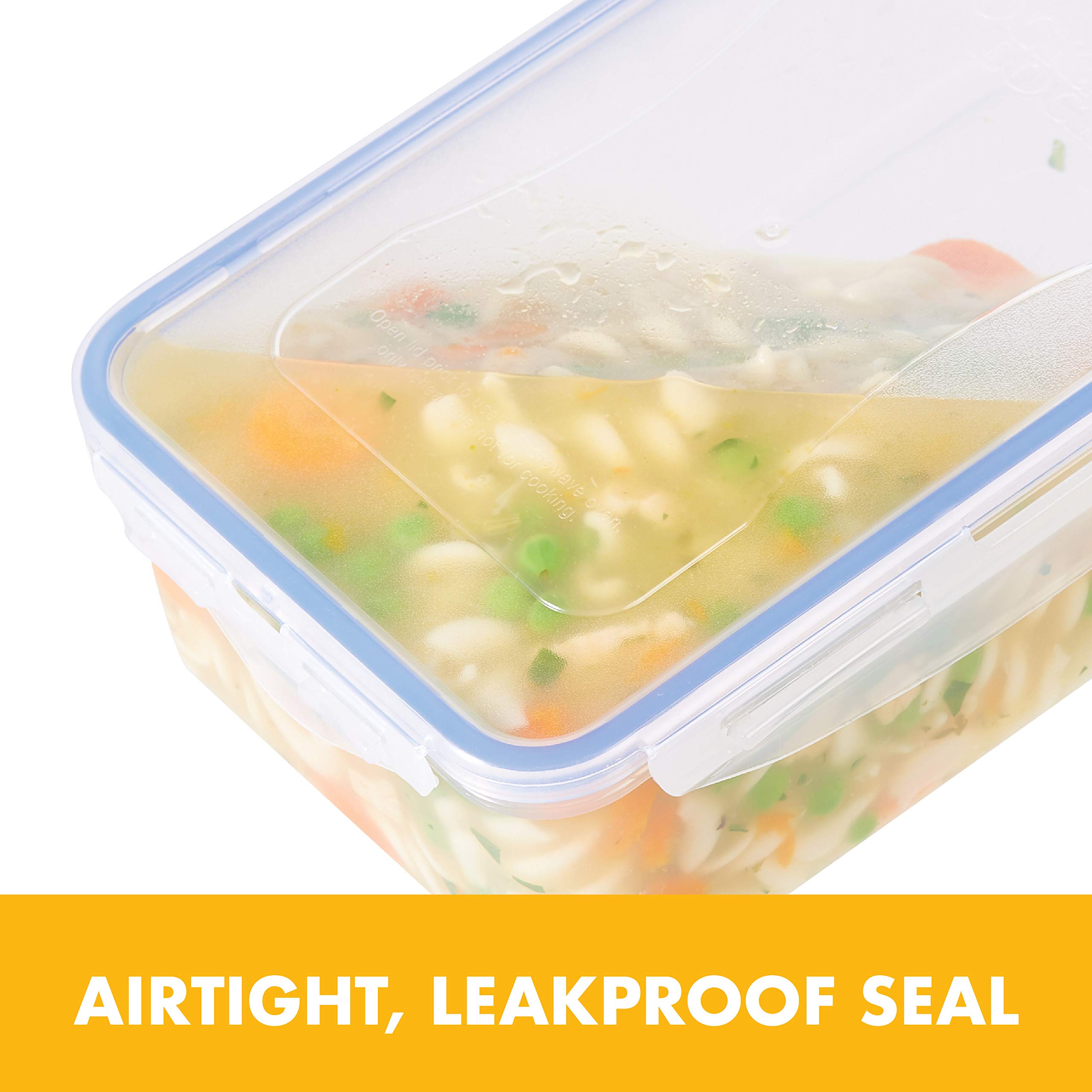 LocknLock Airtight Food Storage Container Set - 4-Piece Clear Rectangular Tall Containers (7.61 Cup) for Kitchen Pantry Organization & Meal Prep