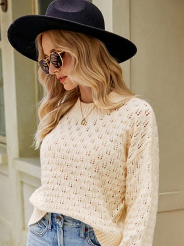 Stylish Loose Fit Pullover Sweater for Women - Cozy Casual Knit Top for Fall & Winter | Perfect for Layering, Outdoors & Everyday Wear