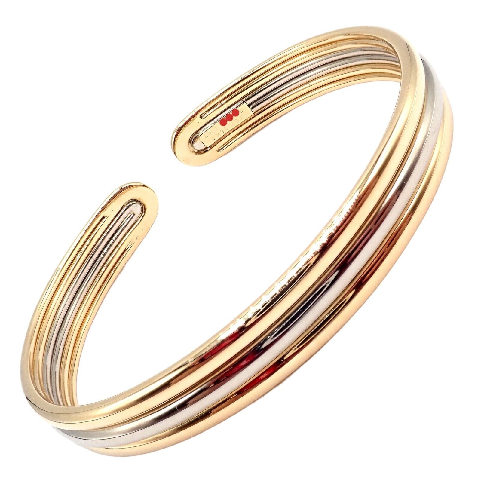 Authentic Van Cleef & Arpels 18k Yellow & White Gold Bangle Cuff Bracelet - Luxury Jewelry for Women, Perfect for Weddings, Parties & Special Occasions