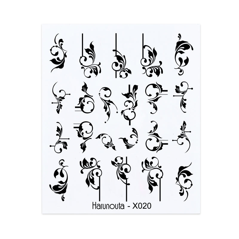 Premium Water Decals Nail Stickers X020 - Floral & Geometric Designs for DIY Manicures - Perfect for Nail Art, Home Salons & Gift Giving