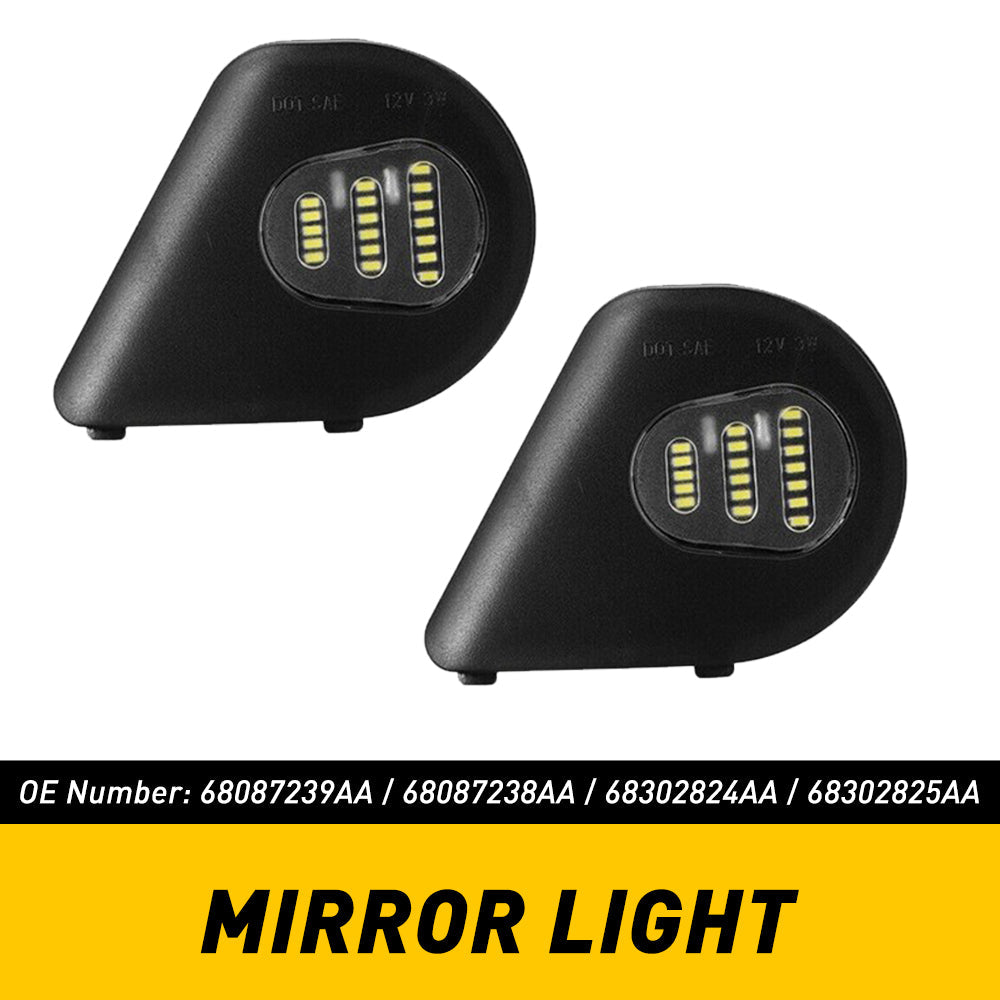 LED Side Mirror Puddle Lights for Dodge Ram 1500 2500 3500 4500 5500 (2010-2019) - Waterproof Projector Lights for Night Safety & Style Upgrade - Perfect for Off-Roading, Night Driving & Enhanced Visibility