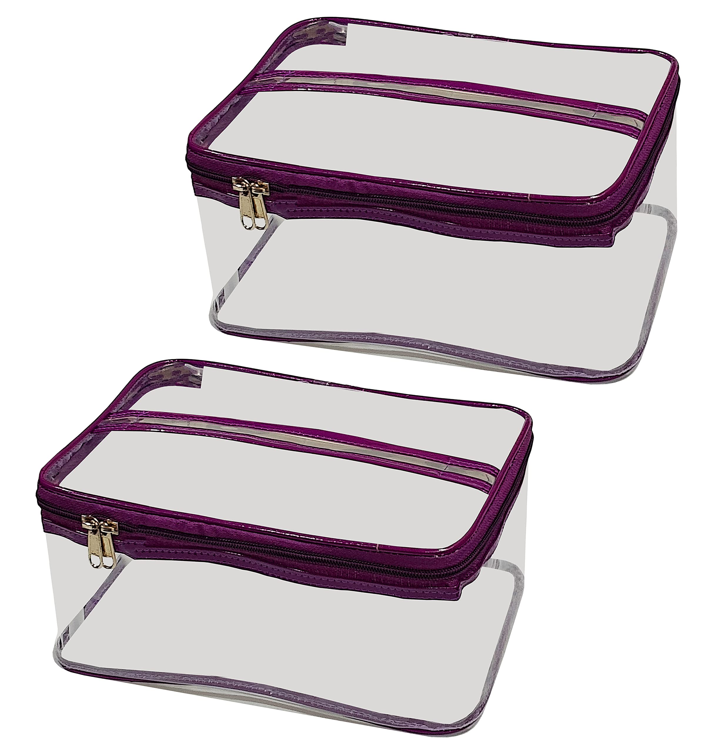 LUCES® Makeup Storage Zipper Pouch - 2 Pack Cosmetic & Toiletry Organizer for Women | Travel Vanity Bag, Jewelry Pouch, Artist Storage | Perfect for Travel, Home & Daily Organization