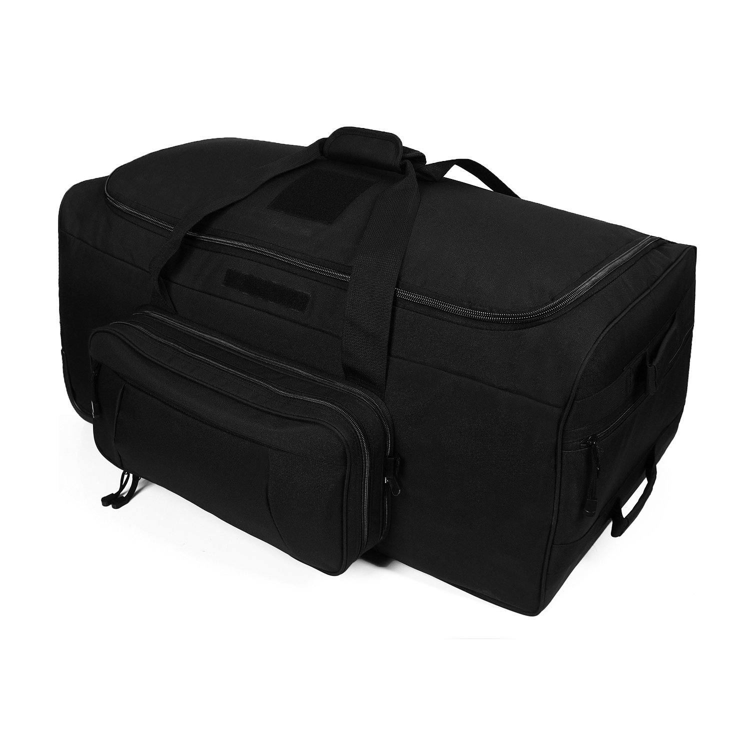 Paladins Military Deployment Bag with Wheels - Large Heavy Duty Duffel Travel Bag for Army, Camping & Outdoor Adventures (Black)