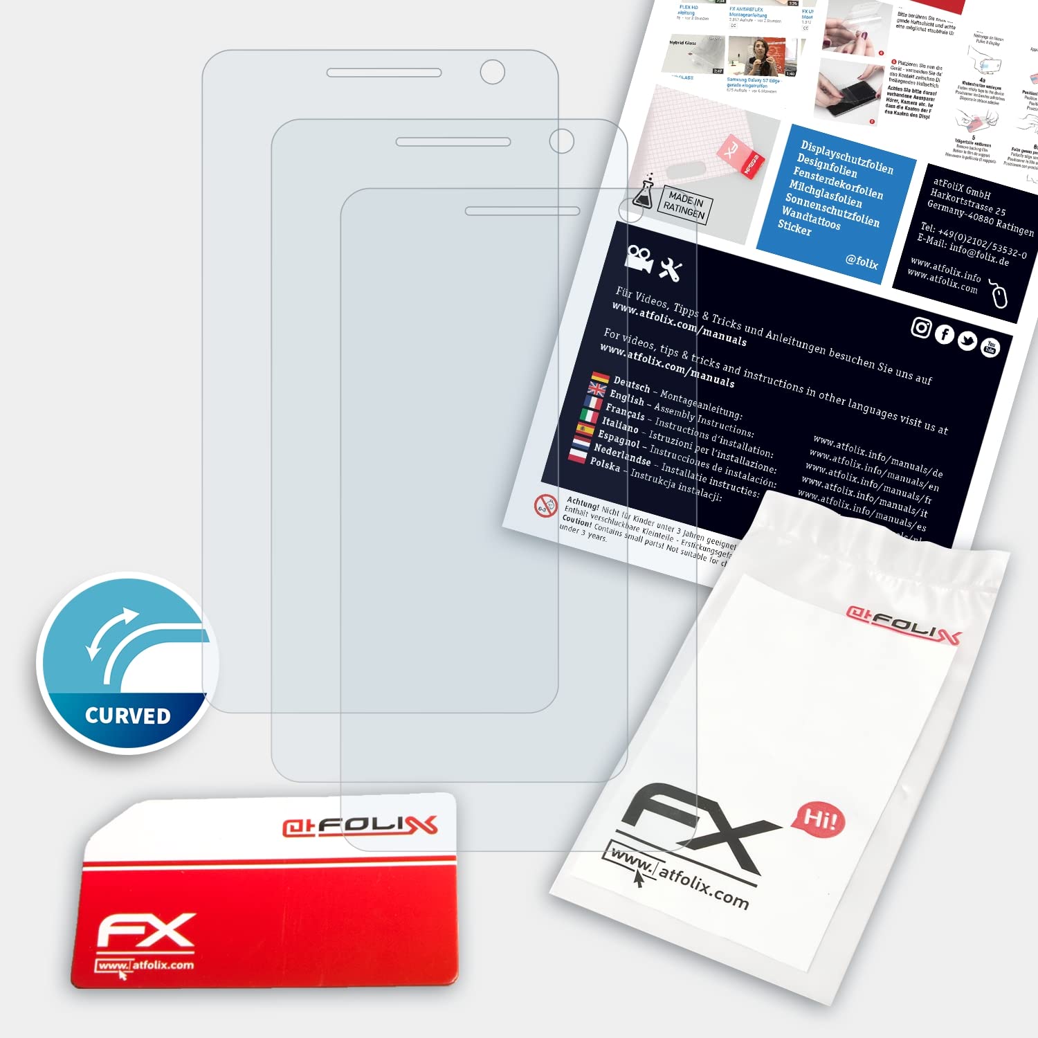 Nokia 8 Sirocco Screen Protector - 3 Pack Ultra Clear Flexible Tempered Glass Film for Scratch Protection | Perfect for Everyday Use, Travel & Work