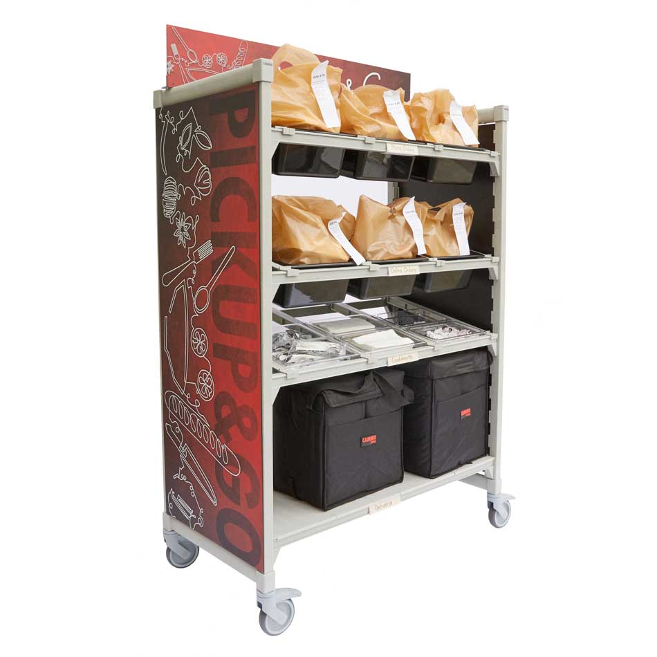 Cambro CPM244867FX2480 Premium Flex Station Shelving Unit - 3-Tier Adjustable Shelf with Angled Divider Bars, 24