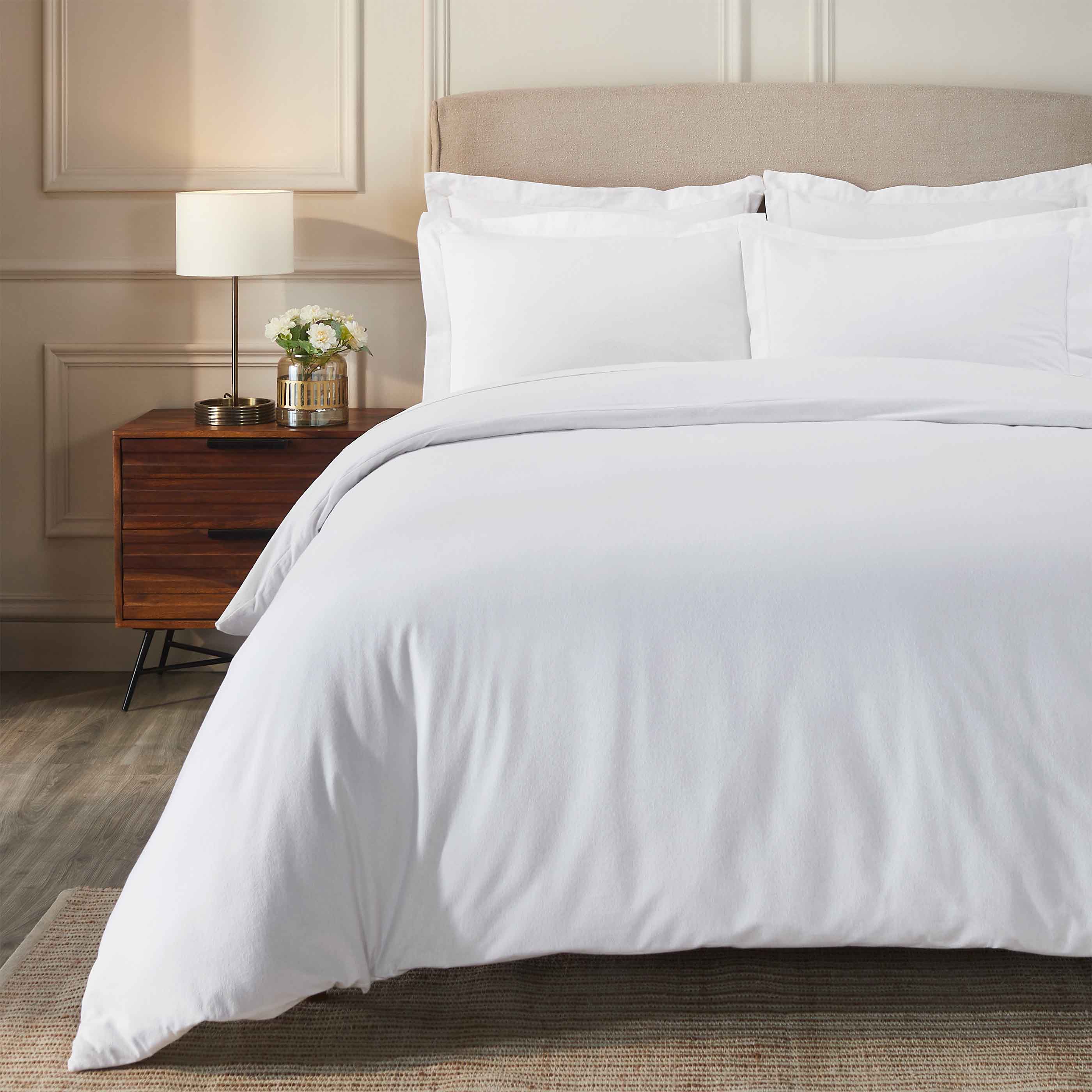 Premium Rome Flannel Cotton Solid Brushed Duvet Cover Set - Soft & Cozy Queen/King Size Bedding for Winter Warmth & Comfort