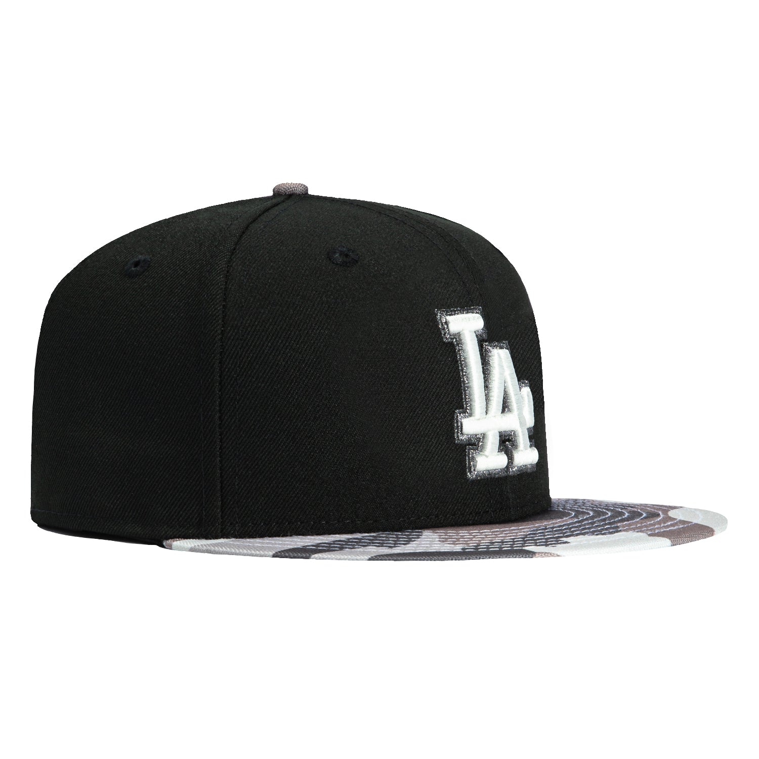 New Era 59Fifty Surveillance Pack Los Angeles Dodgers Baseball Cap - Black Camo Adjustable Snapback Hat for Men & Women | Game Day, Streetwear Fashion, Sports Fan Gift