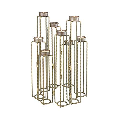 ELK Lighting 3129-1149 Rustic Metal Candle Holder for Home Decor - Perfect for Dining Table Centerpiece, Wedding Decor, and Farmhouse Style Interior Design