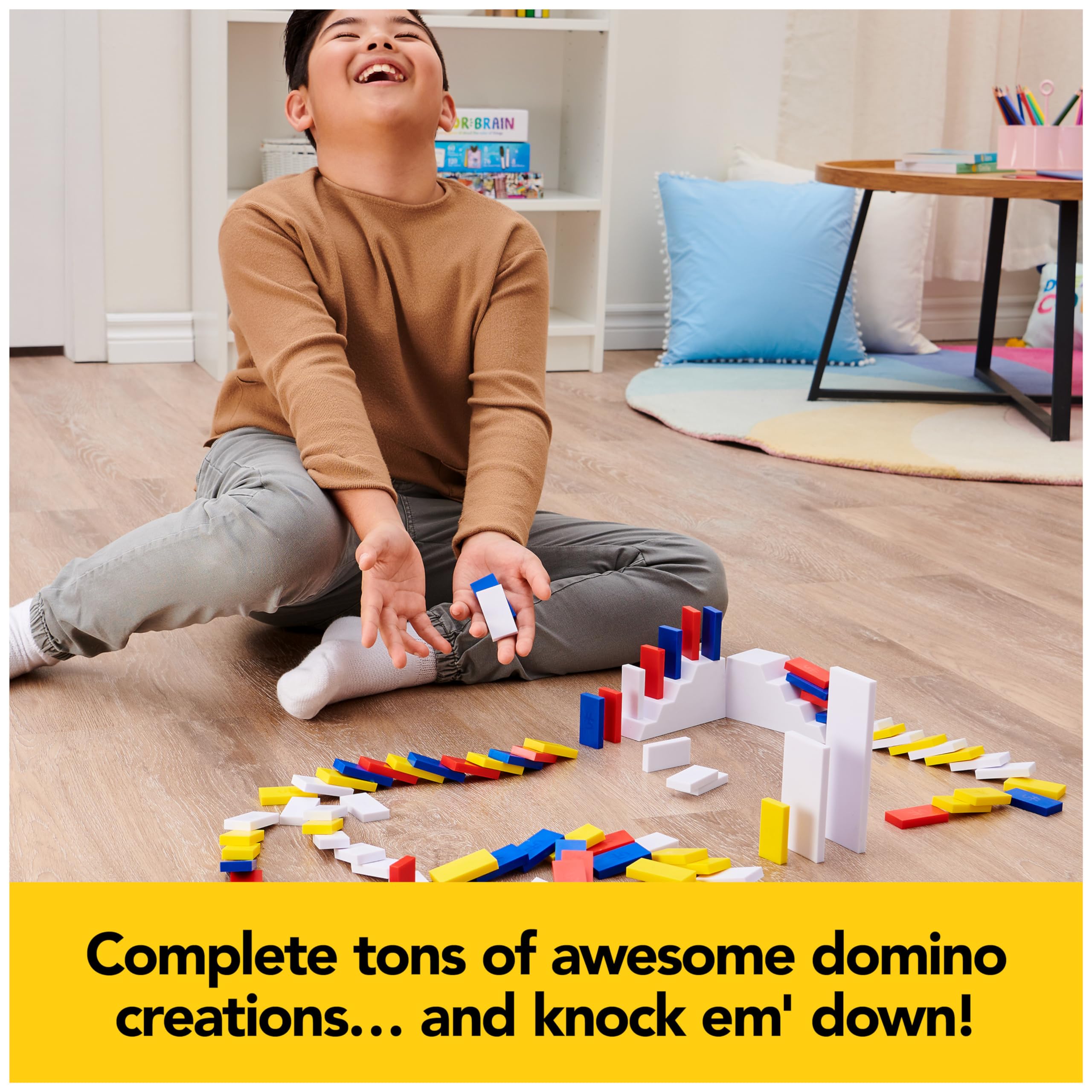 Spin Master Games Lily Hevesh H5 Domino Creations 100-Piece Neon Dominoes Set - STEM Building Toys for Kids & Family, Educational Stacking Game for Ages 5+ (1+ Players) - Perfect for Birthday Gifts, Classroom Activities & Family Game Night
