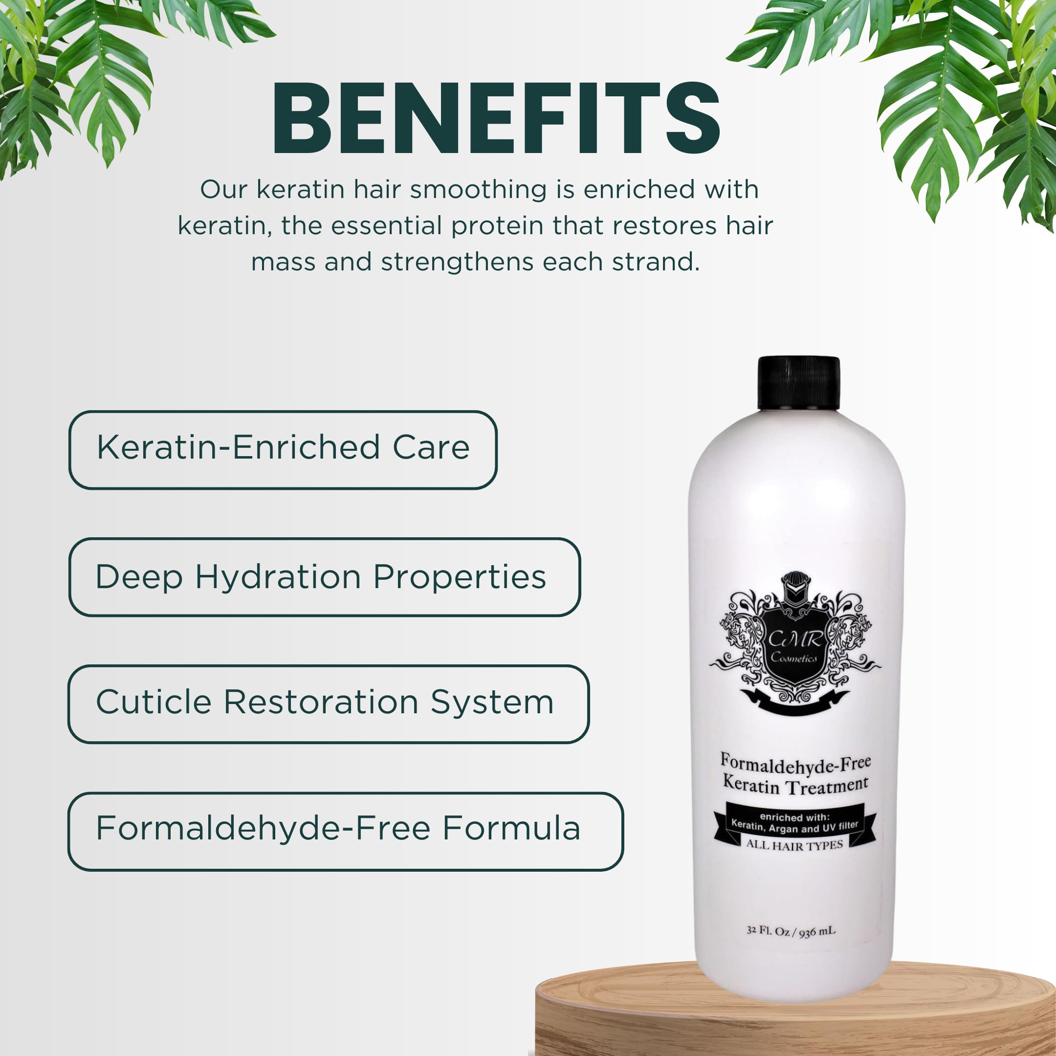 Formaldehyde-Free Keratin Hair Treatment for Smooth, Frizz-Free Hair - Deep Hydrating & Volumizing Hair Care with Keratin Protein - Perfect for Damaged, Curly & Coarse Hair at Home Salon Use