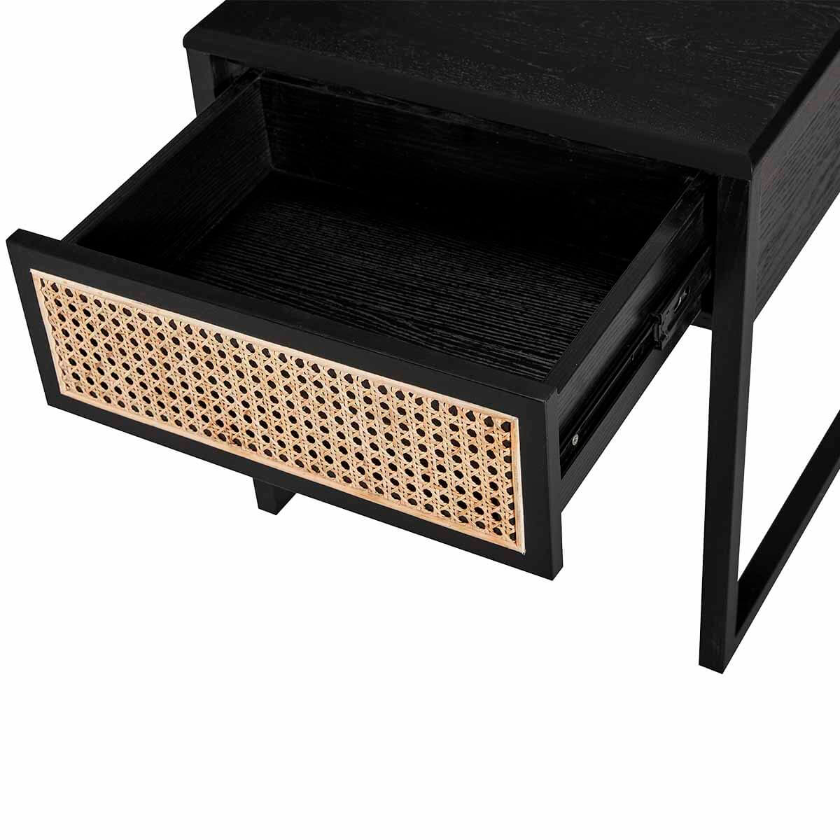 Rattan Bedside Table - Natural Woven Nightstand with Storage Shelf for Bedroom, Living Room, or Patio - Stylish and Durable Accent Table for Home Decor