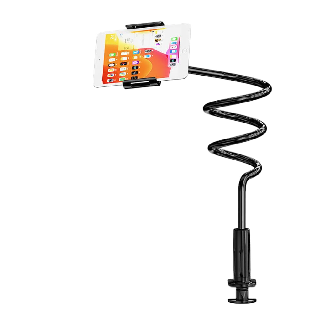 Extra Long 135CM Gooseneck Phone Holder Stand - Flexible Adjustable Phone Mount for Bed, Living Room & Desktop - Compatible with iPhone, Android Phones & Tablets Up to 7
