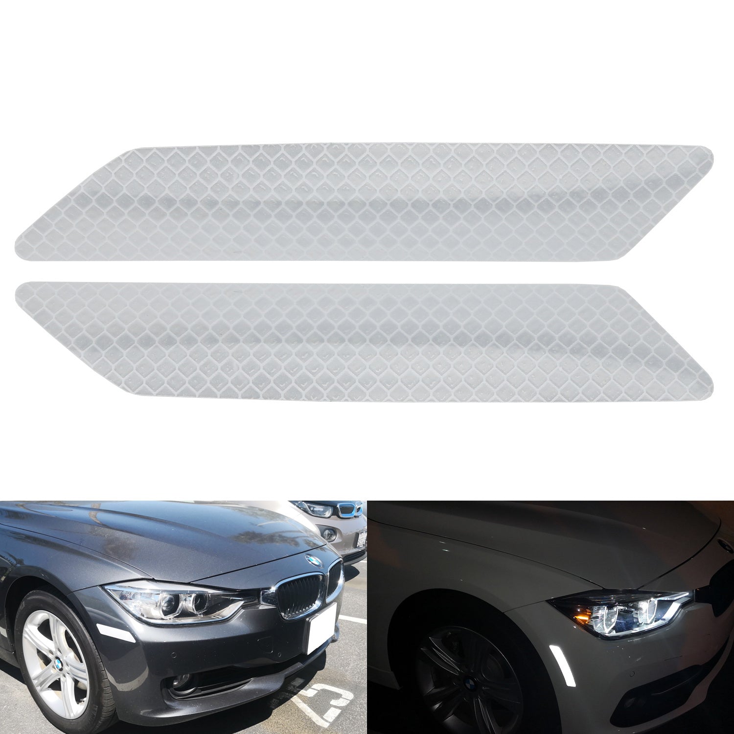Reflective Overlay Stickers for 2012-2015 BMW F30 F31 Pre-LCI 3 Series - Clear & White Options - Enhance Visibility & Style for Night Driving & Car Customization