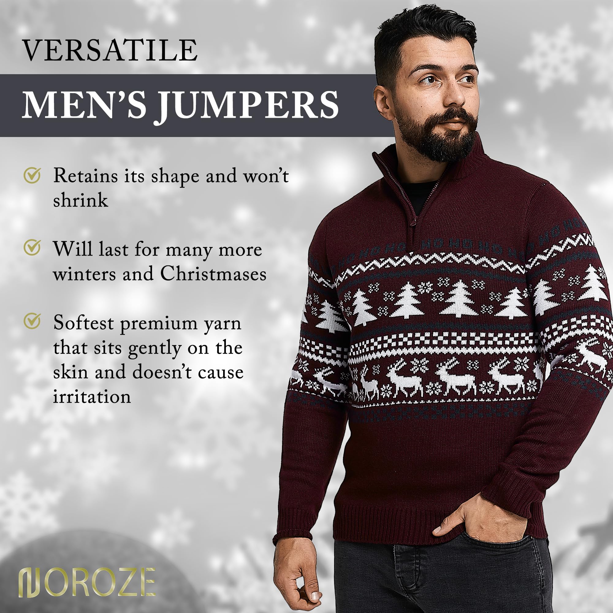 Festive Fair Isle Christmas Jumper - Unisex Knit Sweater for Men & Women (S-2XL) - Holiday Party Wear