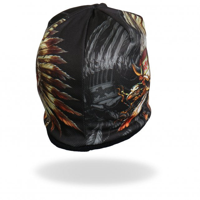 Hot Leathers Sublimated Indian Skull with Ghost Beanie - 3D Printed Art Beanie for Men & Women | Perfect for Motorcycle Riders, Bikers, and Skull Art Collectors