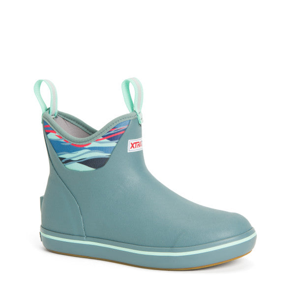 Women's 6-Inch Printed Ankle Deck Boots - Stylish Waterproof Booties for Casual Outfits & Outdoor Adventures