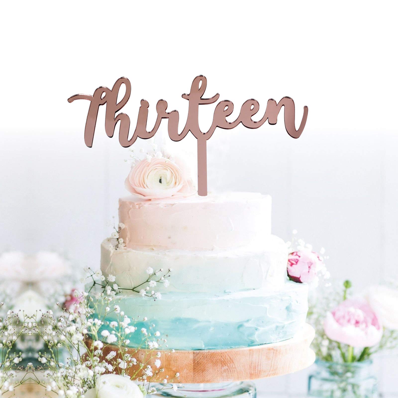 13 Rose Gold Cake Topper - Elegant 13th Birthday, Anniversary & Wedding Party Decoration - Premium Keepsake Gift for Special Celebrations | Perfect for Cakes, Cupcakes & Dessert Tables