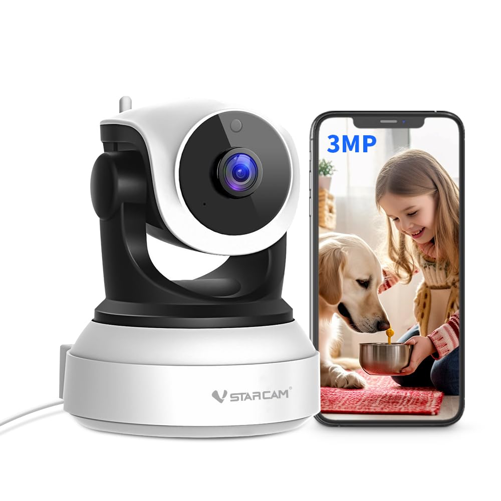 VSTARCAM 1080P Wireless Pet Camera with Night Vision, Motion Tracking & Two-Way Audio - Smart Baby/Puppy Monitor with 24/7 Cloud/SD Recording - Perfect for Home Security, Pet Monitoring & Baby Care