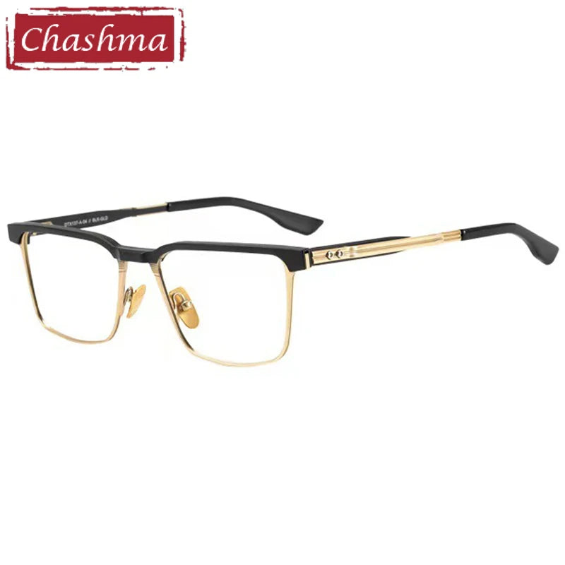 Stylish Men's Full Rim Square Acetate Titanium Eyeglasses Frame - Lightweight & Durable for Work, Reading & Everyday Wear (Model 151)