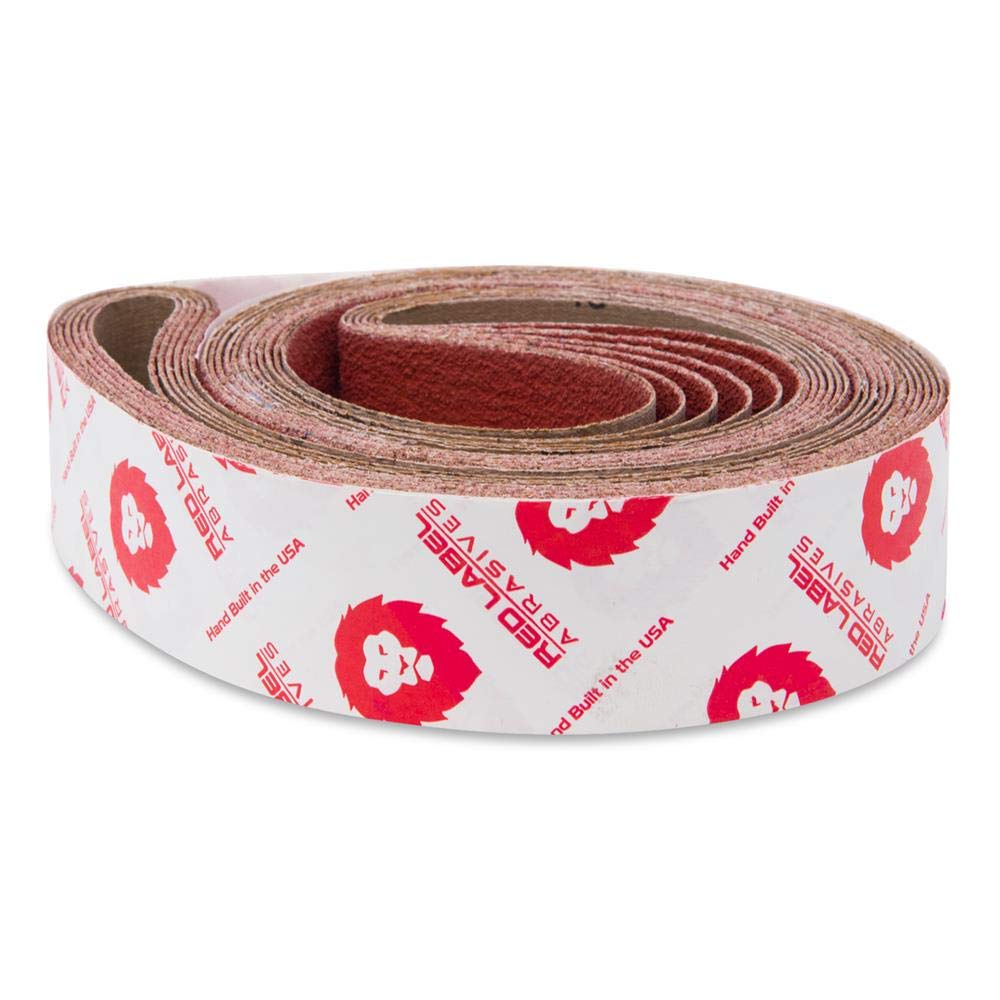 Red Label Abrasives 2 X 72 Inch 24 Grit EdgeCore Ceramic Grinding Sanding Belts, 6 Pack - Premium Sanding Belts for Metalworking, Woodworking & Knife Sharpening - Ideal for Bench Grinders & Belt Sanders