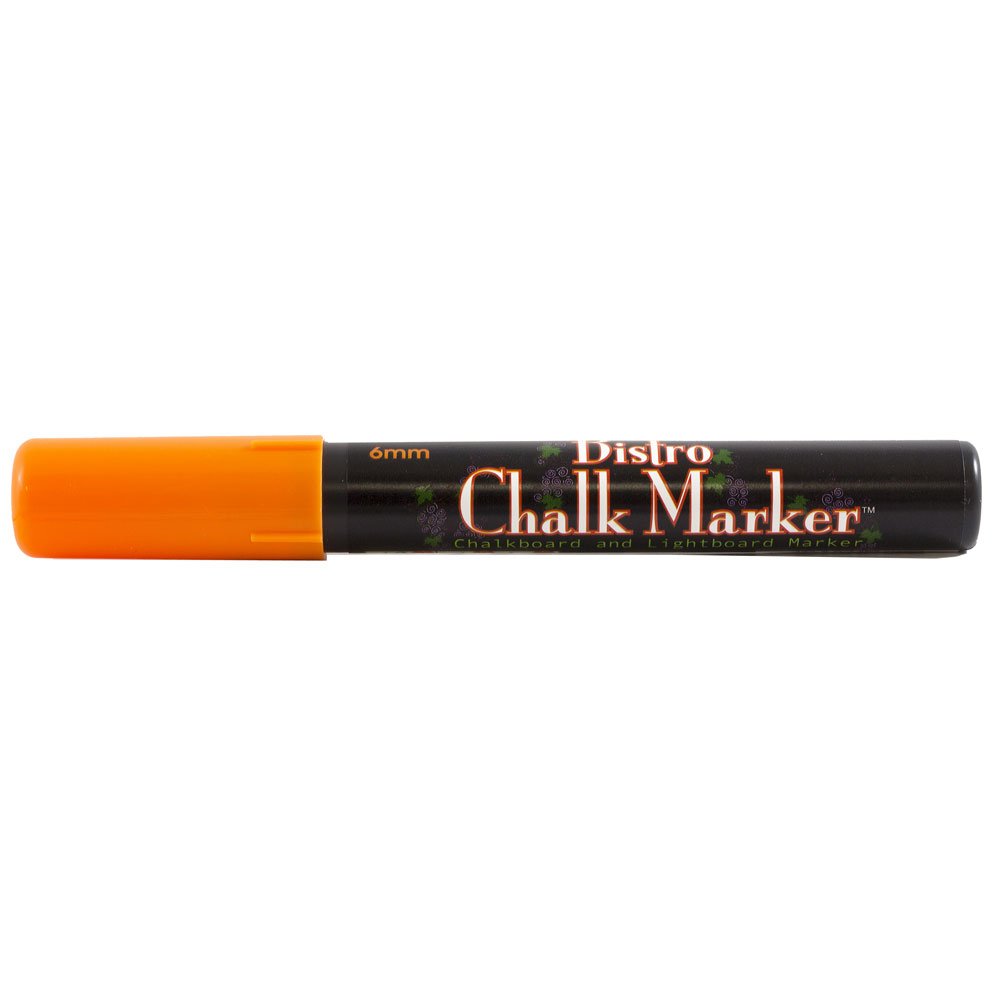 Dustless Erasable Chalk Markers - Broad Tip Liquid Chalk Pen - Vibrant Orange - Single Marker for Whiteboards, Glass, Windows & DIY Crafts
