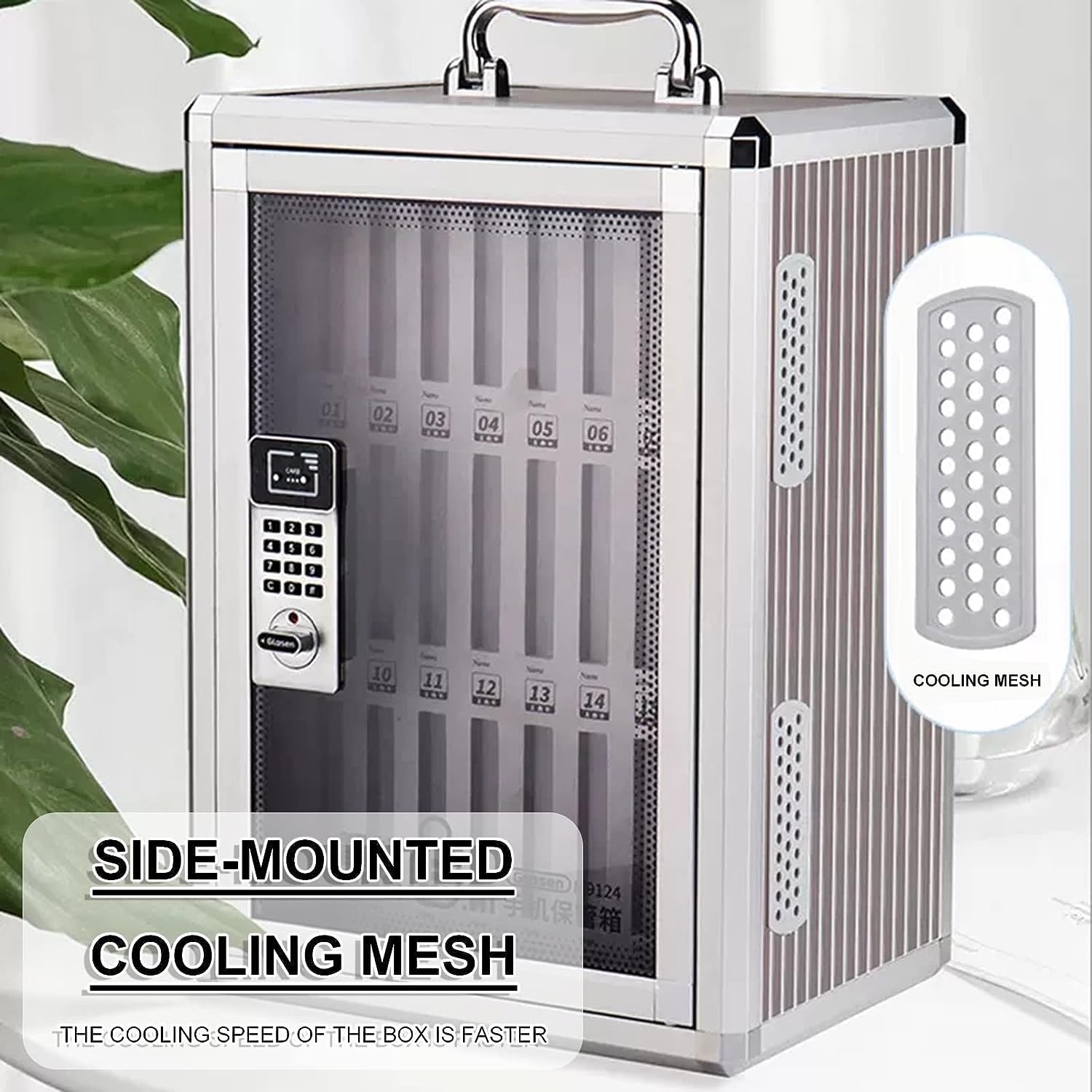 Lockable Mobile Phone Storage Cabinet - Secure Cell Phone Storage Box with Key for Schools, Offices & Staff Dining Rooms (60 Phones Capacity) - Ideal for Classroom, Workplace & Public Spaces