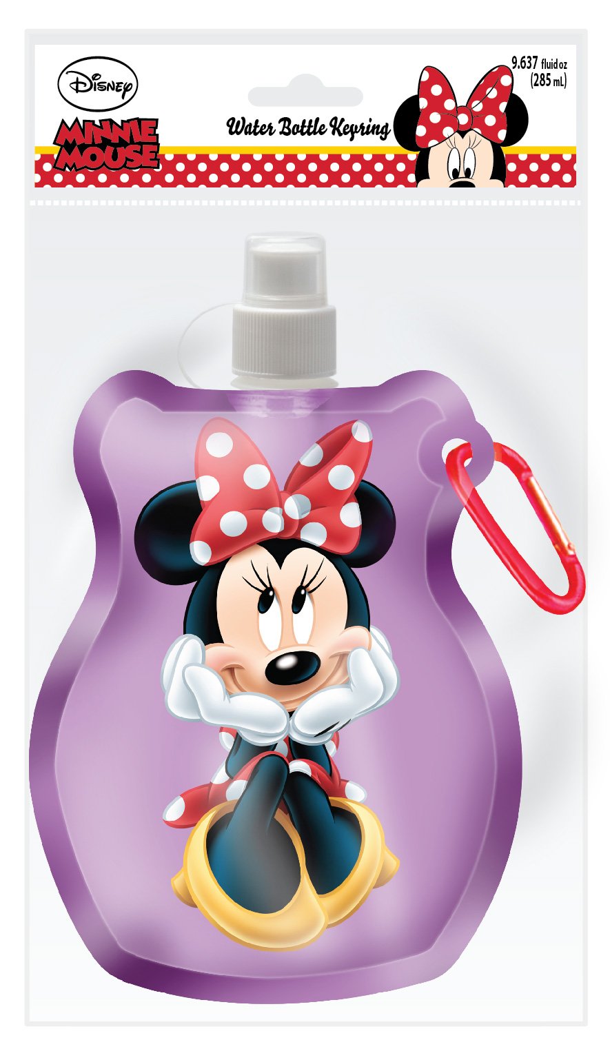 Disney Minnie Mouse Water Bottle Keychain - Cute & Durable Key Ring for Kids & Adults - Perfect for School, Travel, and Disney Fans