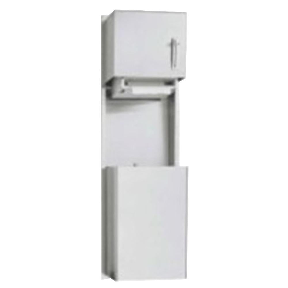 ASI 046924 Recessed Satin Paper Towel Dispenser & Waste Receptacle - Traditional Roll Design for Restrooms, Kitchens & Commercial Spaces