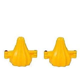 Plastic Ganpati Modak Mould Set of 2 (Small Size) - Yellow | Modak Maker for Indian Sweets | Perfect for Ganesh Chaturthi & Diwali Festivals