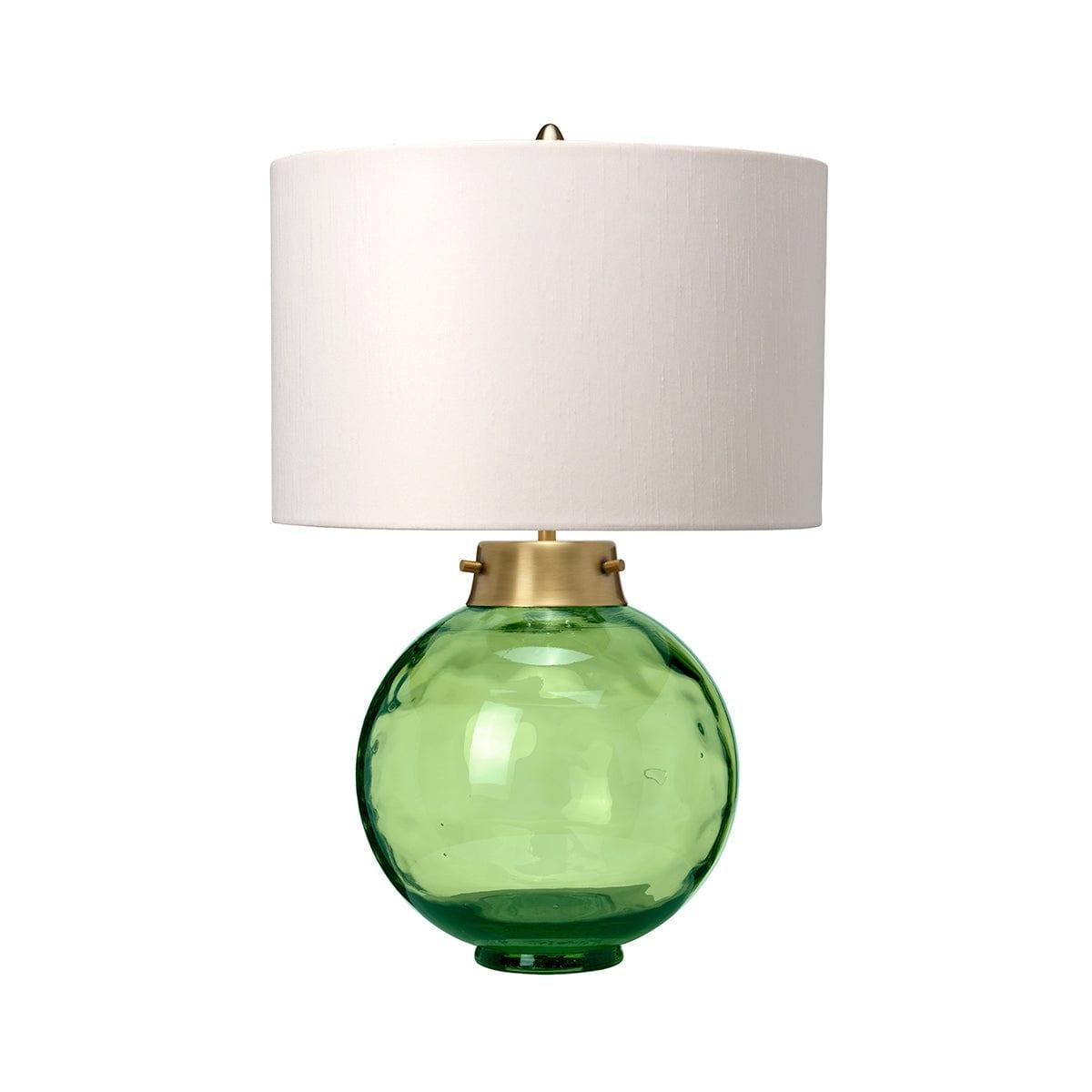 Elstead Lighting Kara Brass & Dark Green Glass Table Lamp - Vintage Style Desk Lamp for Living Room, Bedroom, or Office Decor