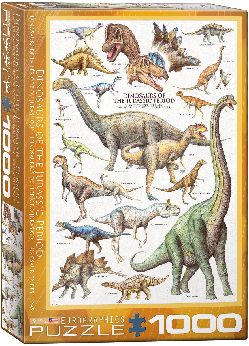 Eurographics 1000-Piece Jigsaw Puzzle - Dinosaurs of the Jurassic Period - Educational Puzzle for Adults & Kids - Perfect for Family Game Night & Classroom Learning