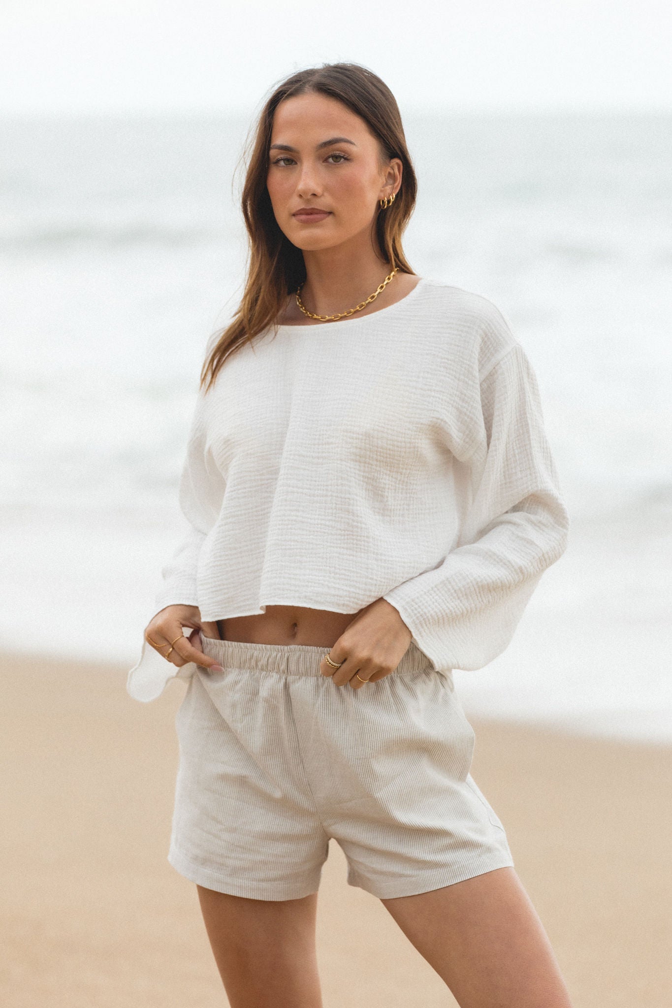 Stylish Sunday Striped Shorts for Men & Women - Comfortable Casual Wear for Summer, Beach, and Outdoor Activities