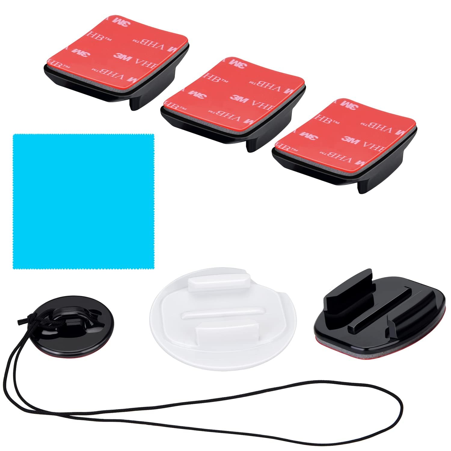 Suptig Helmet Adhesive Mount for GoPro Hero 13 12 11 10 9 8 7 6 5 4 3 2 Session Max Akaso DJI Osmo Action Cameras - Secure Sticky Camera Mount for Cycling Skiing Motorcycling Surfing Adventures