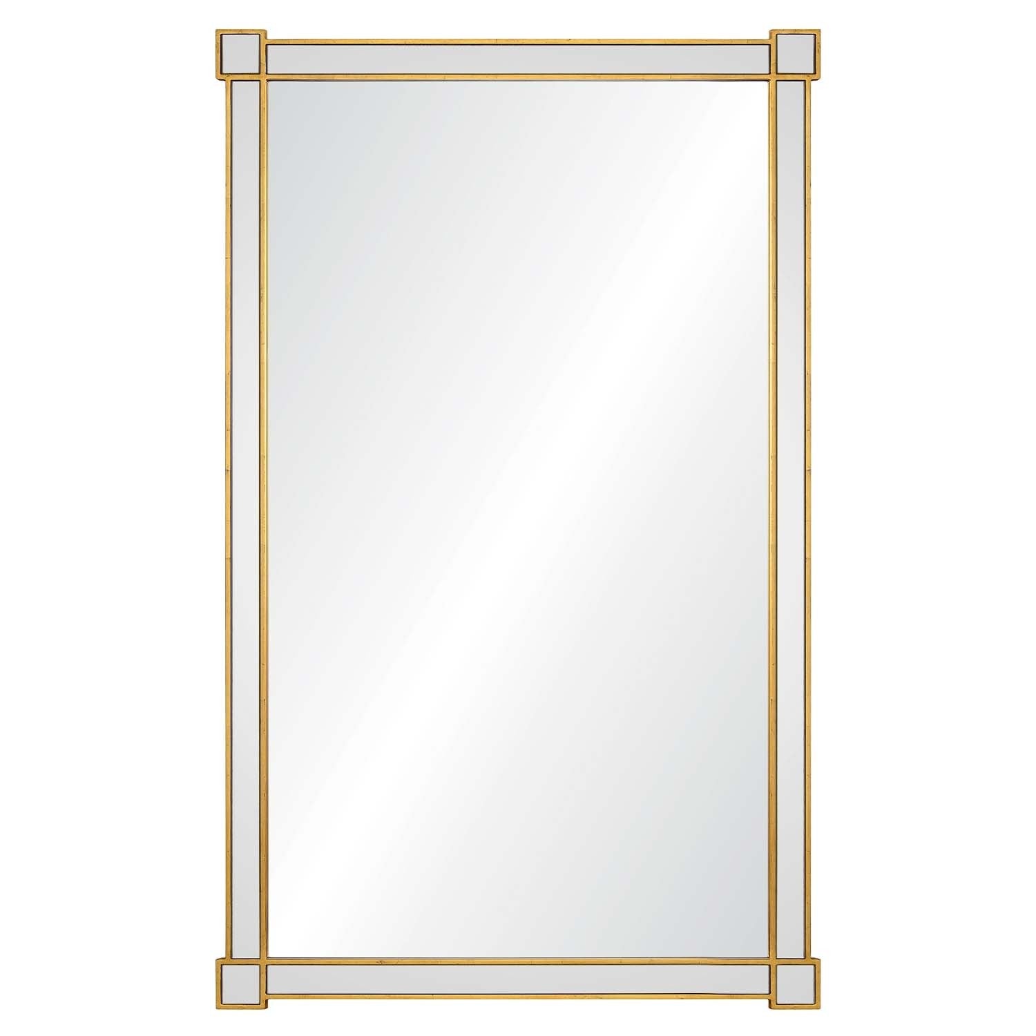 Celerie Kemble Gold Leaf Wall Mirror - Elegant Burnished Gold Framed Decorative Mirror for Living Room, Bedroom & Entryway Decor
