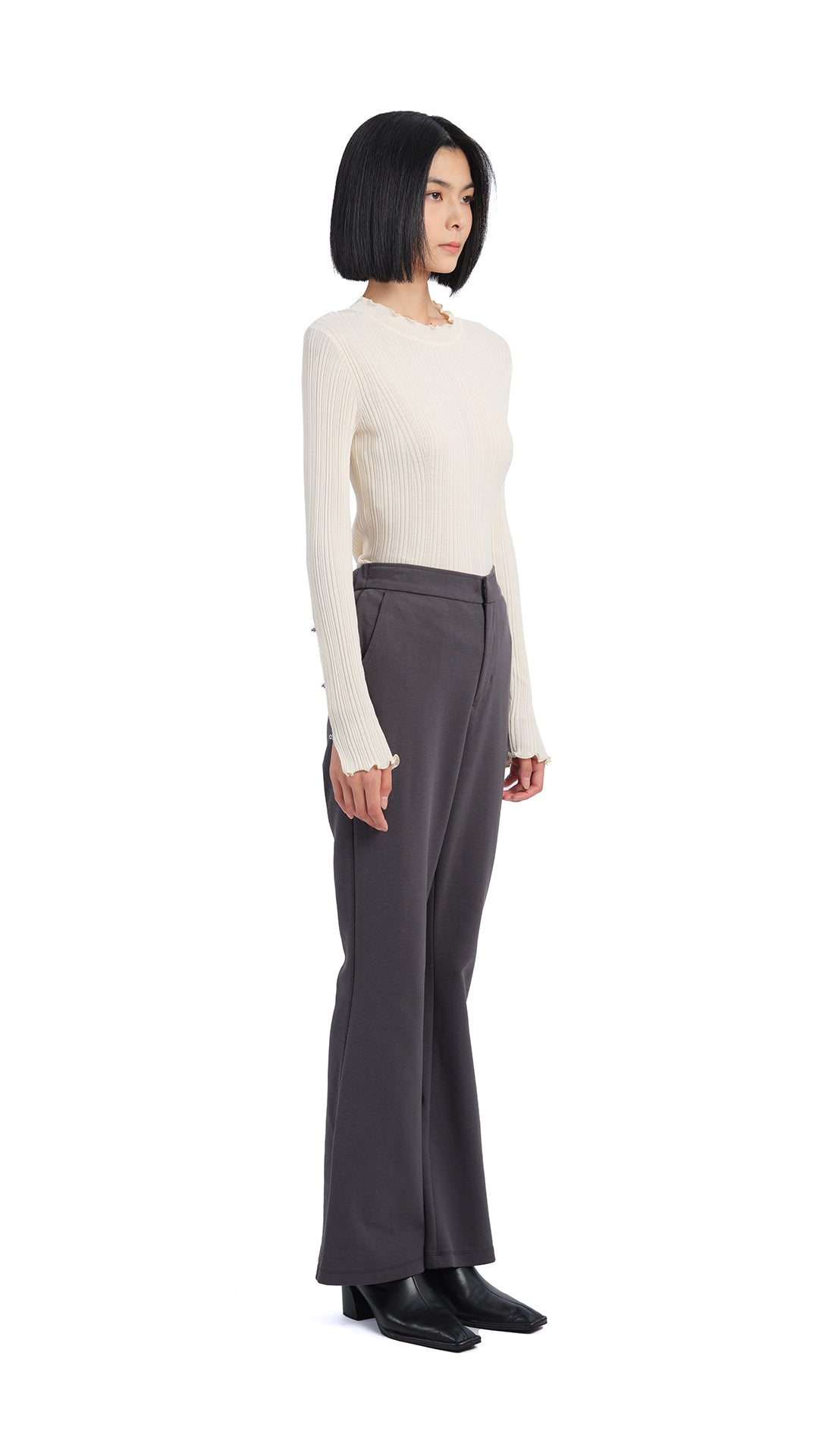 Trendy Idol Pants for Women - High Waisted Stretchy Comfortable Casual Trousers - Perfect for Daily Wear, Work, and Street Style Fashion