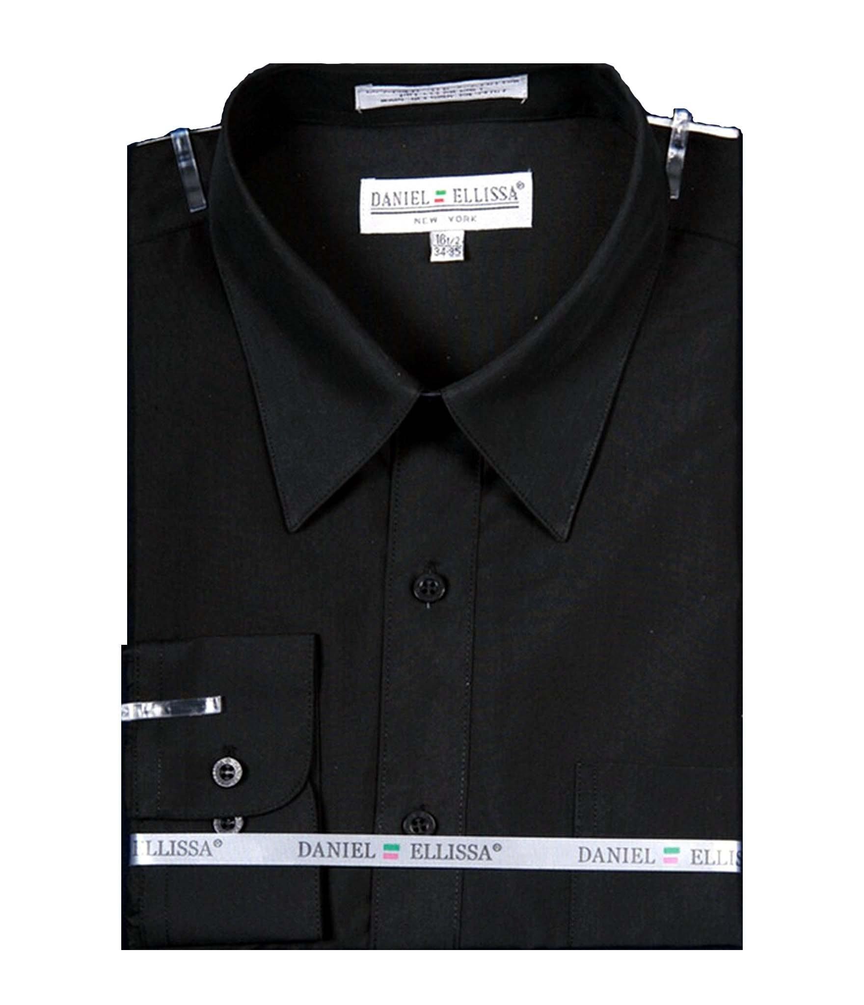 Premium Men's Classic Dress Shirt with Convertible Cuff - Black Formal Shirt for Business, Office & Special Occasions