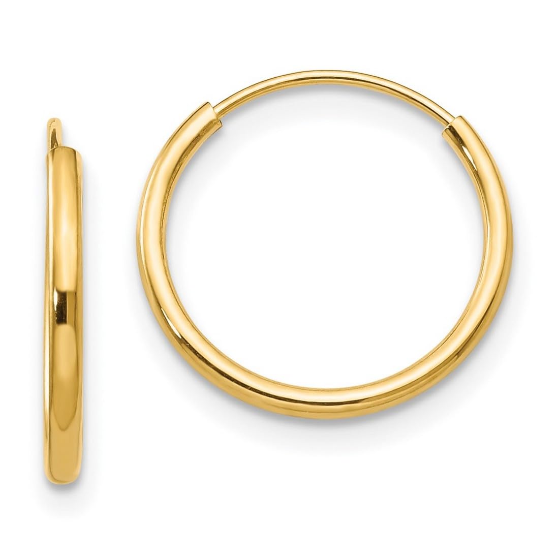 14K Gold Endless Hoop Earrings for Women - Classic Circle Hoops in 3 Sizes (Small/Medium/Large) | Hypoallergenic, Dainty Everyday Jewelry for Work, Date Night & Special Occasions