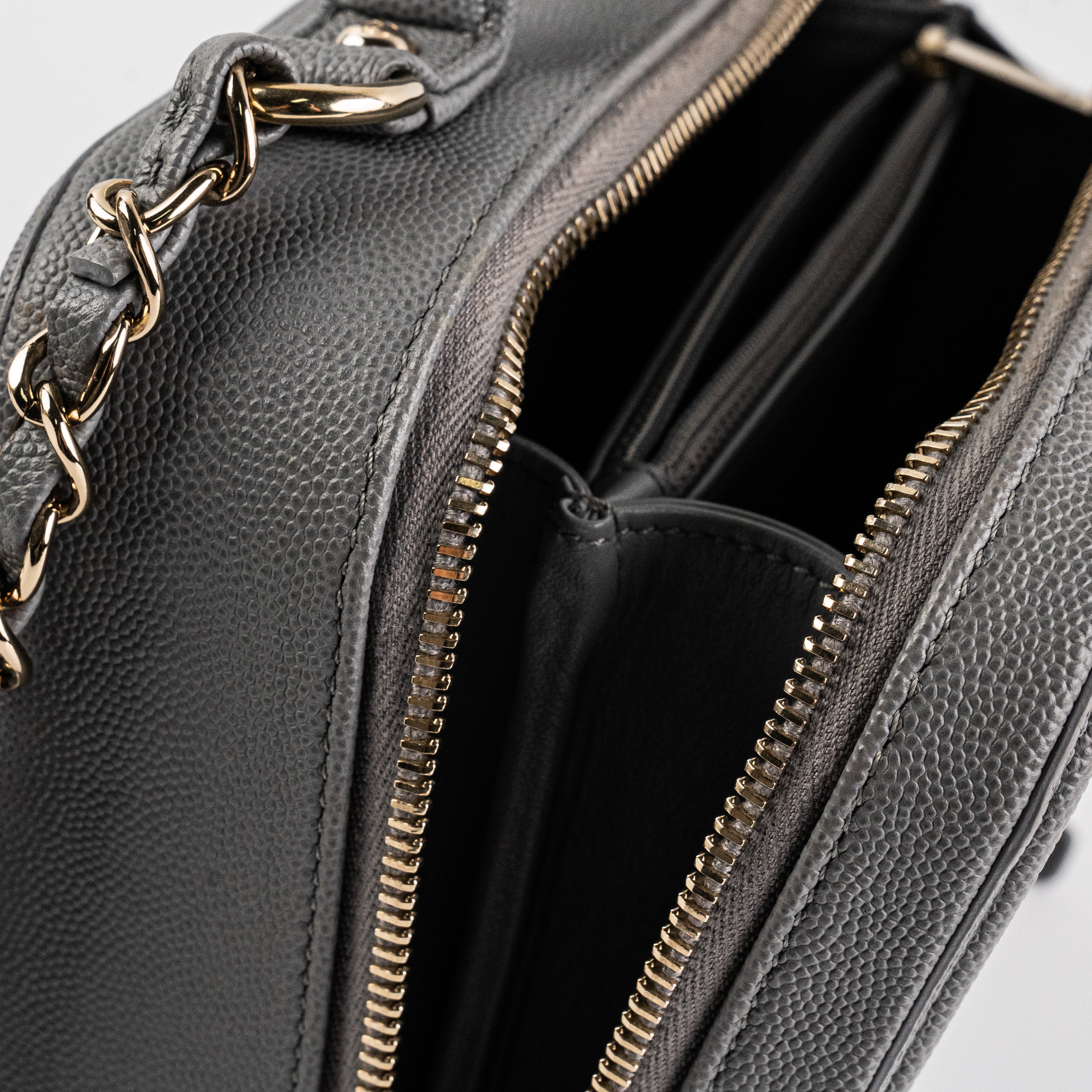 Chanel Medium Filigree Grey Caviar Leather Handbag - Luxury Designer Shoulder Bag for Women | Perfect for Work, Evening Events & Special Occasions