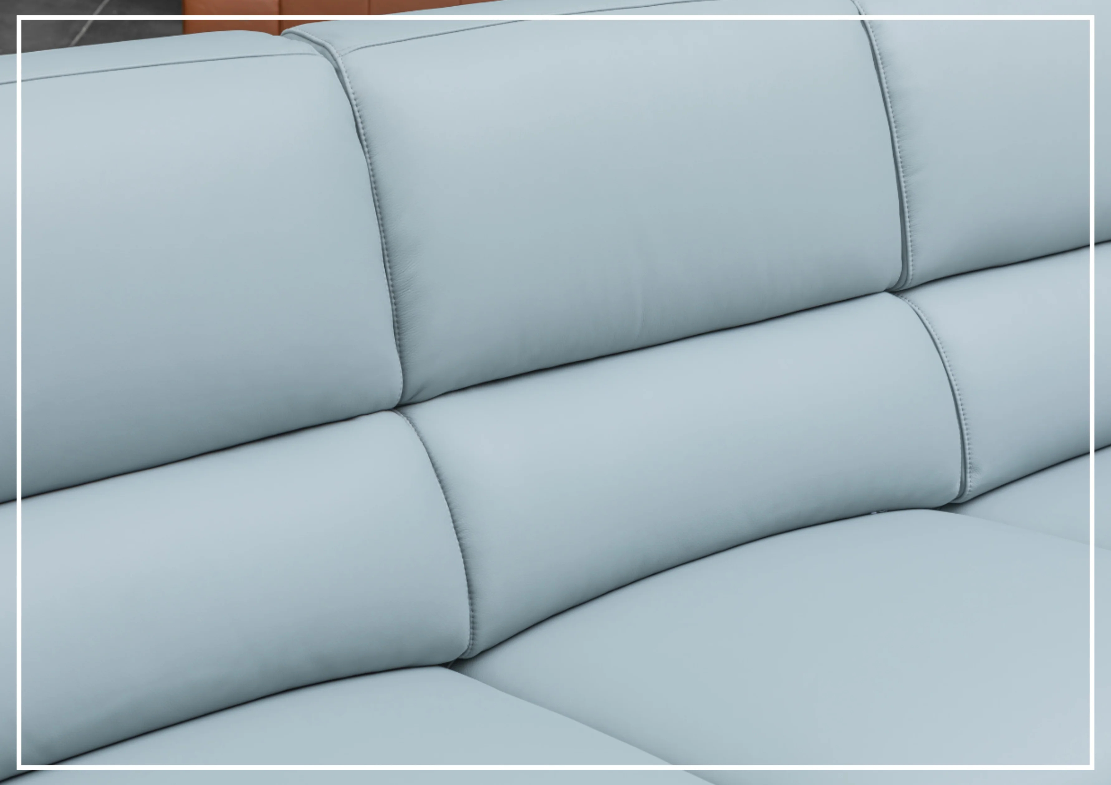Klaussner Milano Blue Leather L-Shaped Power Reclining Sectional Sofa - Modern Living Room Furniture for Home Theater & Family Gatherings