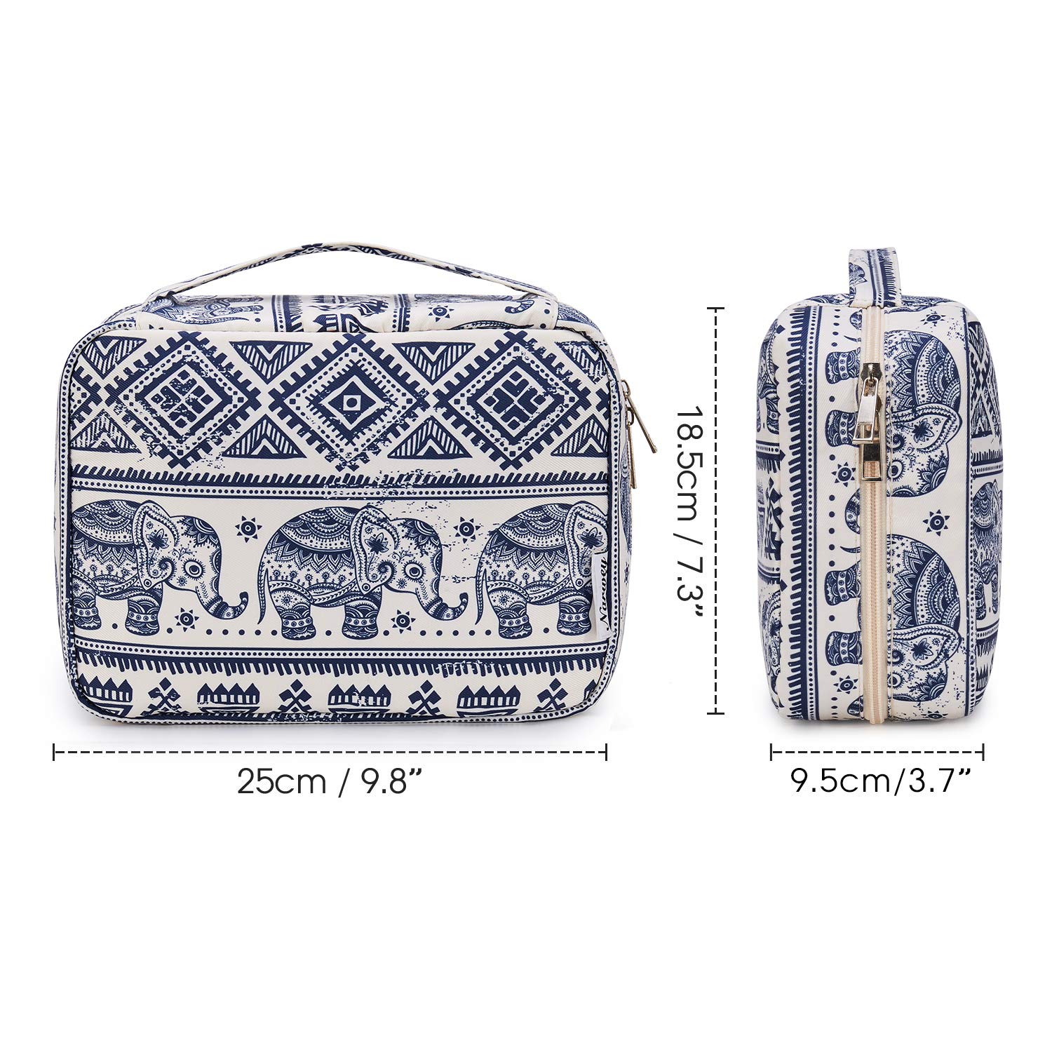Waterproof Hanging Toiletry Bag for Women - Travel Cosmetic Organizer with Elephant Design | Perfect for Camping, Gym & Vacation Essentials Storage