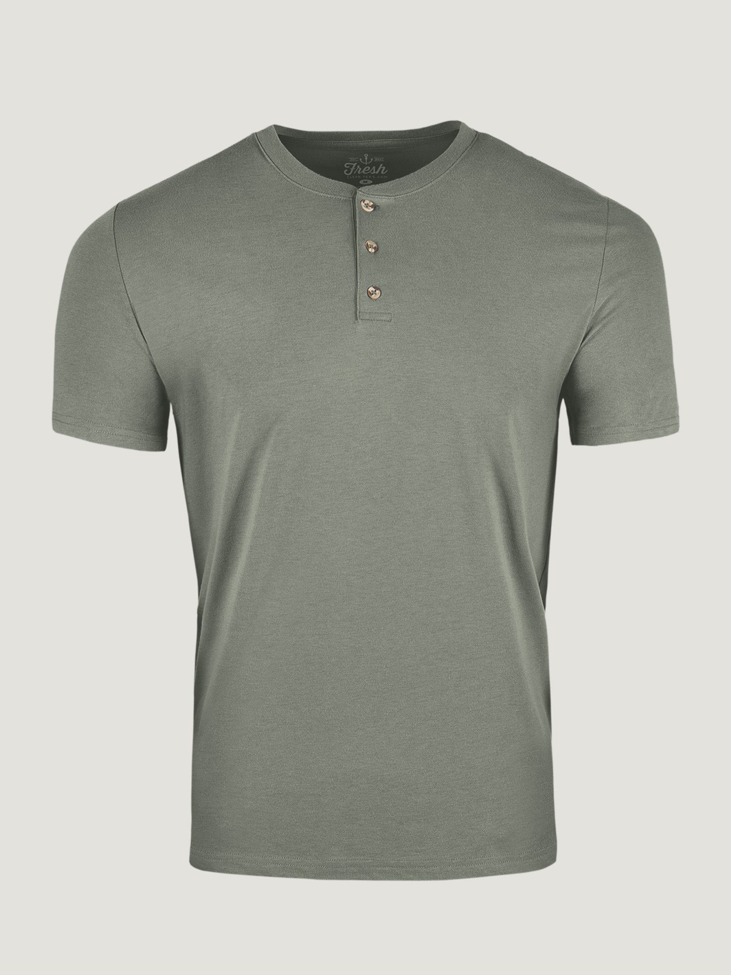 Men's Mercury Green Short Sleeve Henley Shirt - Comfortable Casual Button-Up Top for Everyday Wear, Outdoor Activities & Date Nights