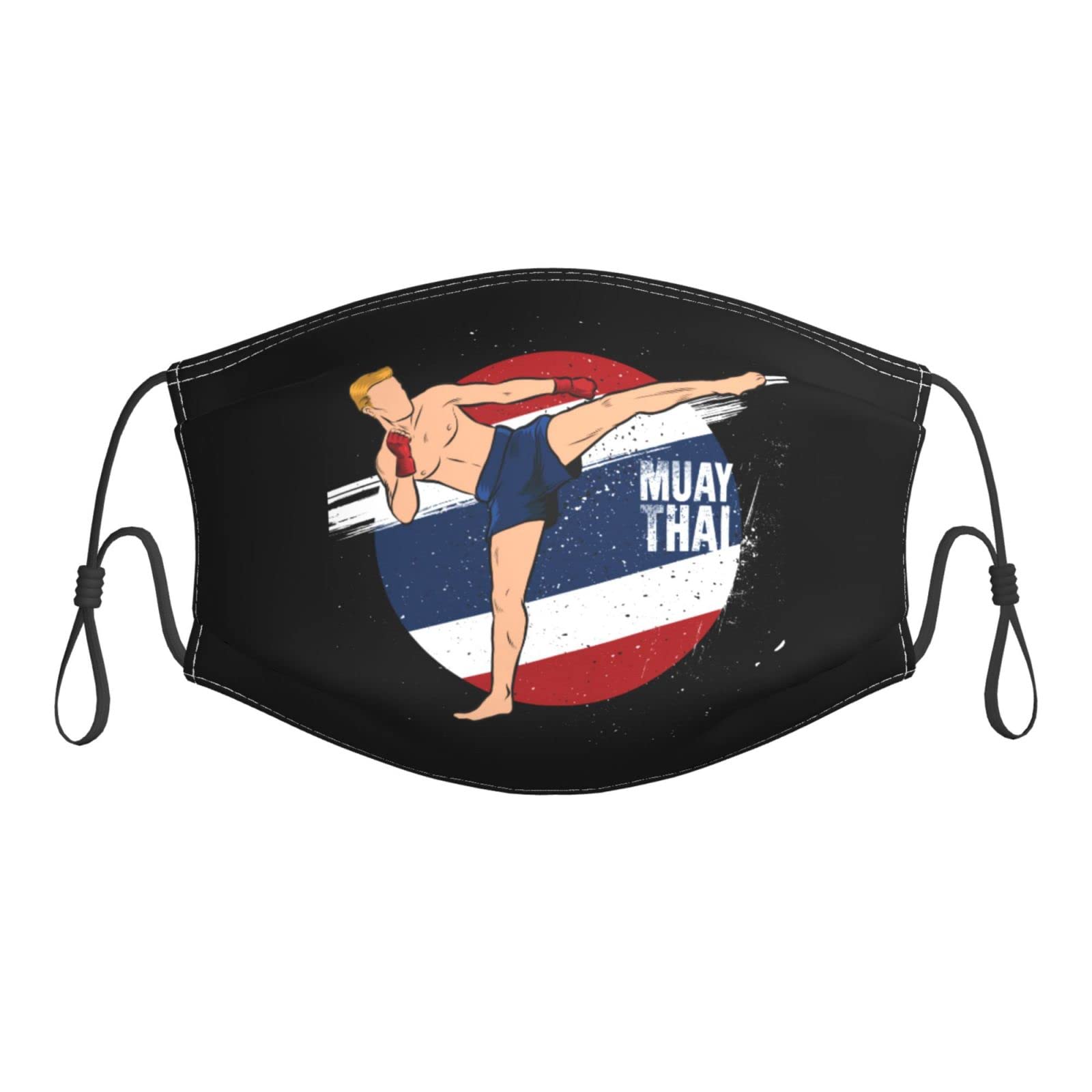 Reusable Adjustable Muay Thai Face Mask with Filter - Unisex Dust Protection for Training, Sports & Outdoor Activities