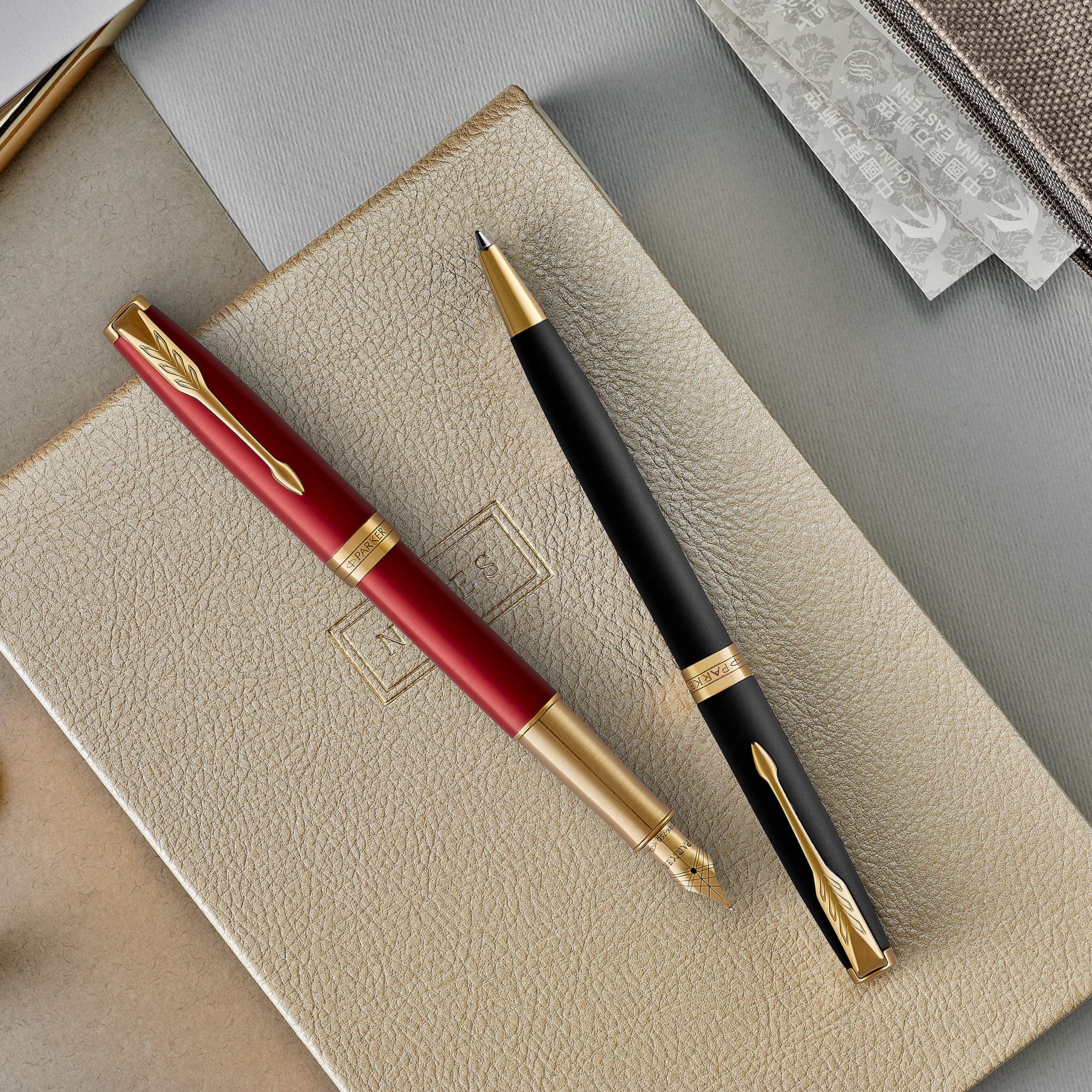 PARKER 1950550 Sonnet Rack Black GT Fountain Pen with 18K Gold Nib - Fine Point, Authentic Imported Gift Box - Perfect for Writing, Calligraphy & Elegant Gifting