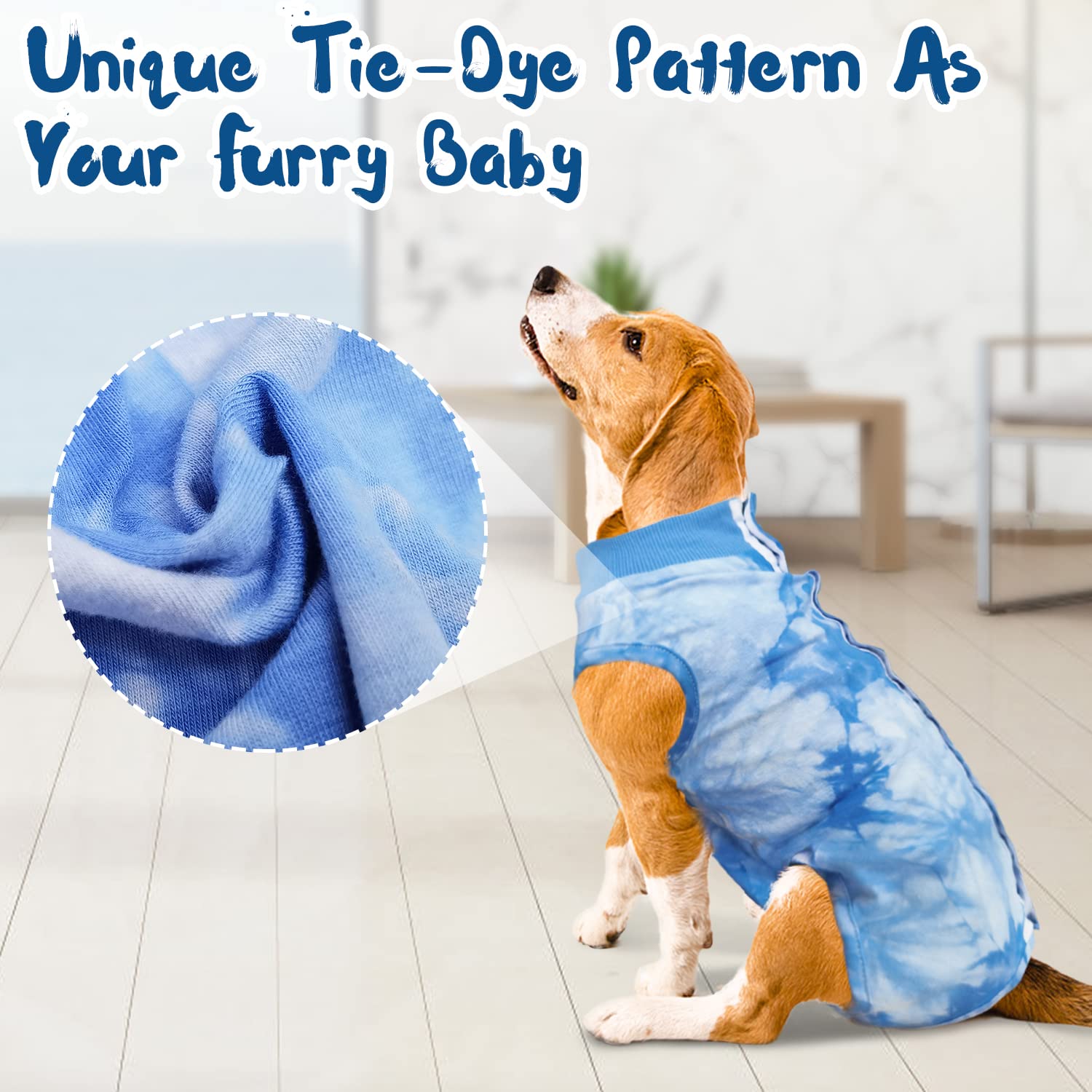 Dog Surgery Recovery Suit - Tie Dye Pet Surgical Onesie for Female Dogs | Cone Alternative After Spay/Neuter | Abdominal Wound Protector | Anti-Licking Suit for Small, Medium & Large Dogs | Perfect for Post-Op Care & Comfort at Home