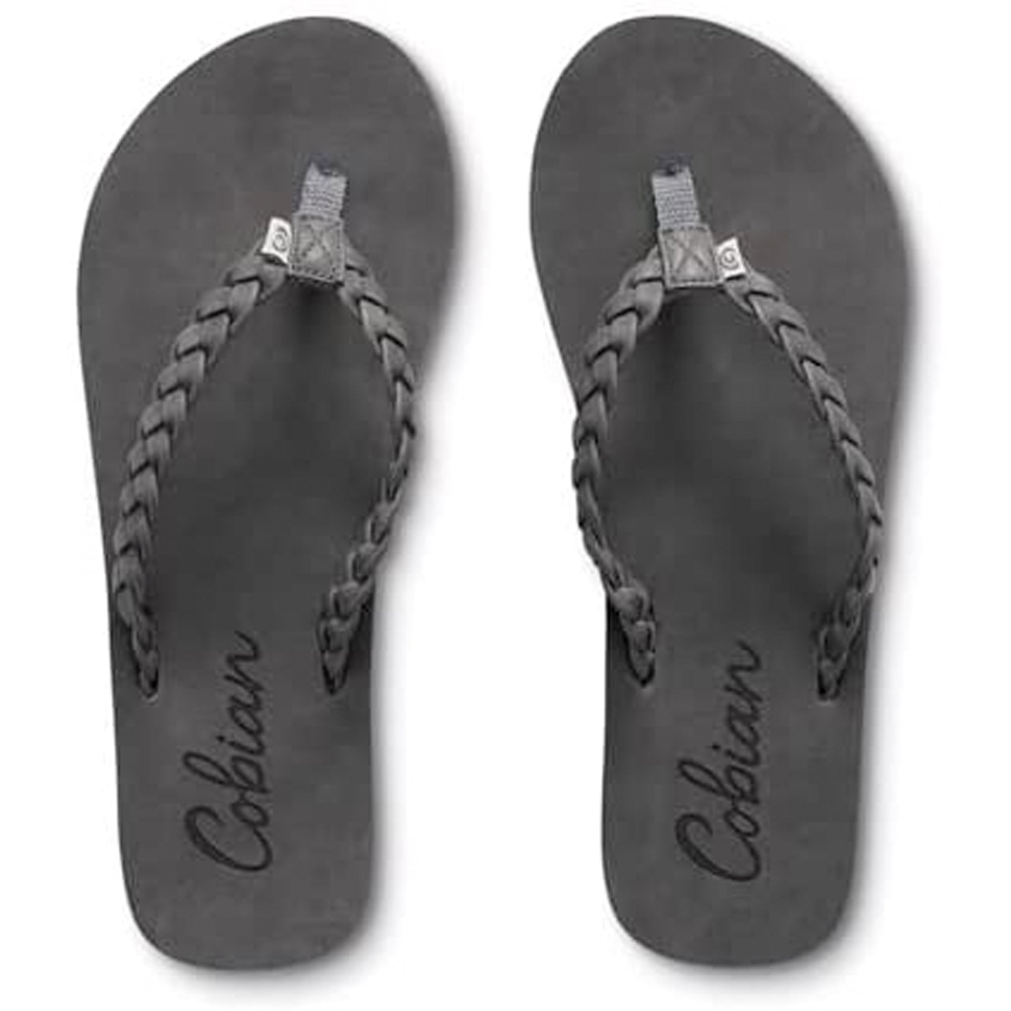 Cobian Braided Pacifica Women's Comfortable Beach Sandals - Charcoal Grey | Slip-Resistant & Lightweight for Summer Vacation, Poolside, and Casual Outings