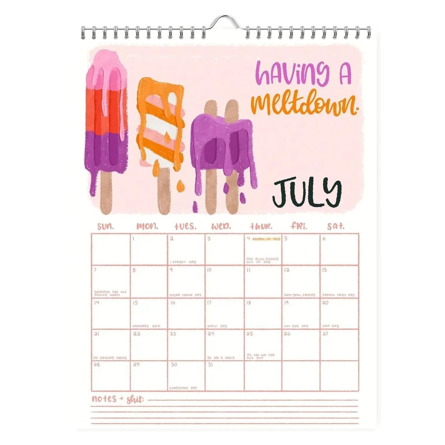 2025 Funny Wall Calendar - 12 Months Planner for Home & Office | Here We Go Again Novelty Calendar with Note Pads | Perfect for Scheduling, Organization & Daily Planning