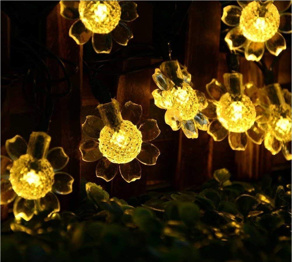Solar Sunflower String Lights - 50 LED Waterproof 21ft Outdoor Solar Powered Fairy Lights for Garden, Patio, Christmas, Wedding & Party Decorations (Warm White) | Perfect for Backyard, Landscape, Holiday & Special Event Lighting